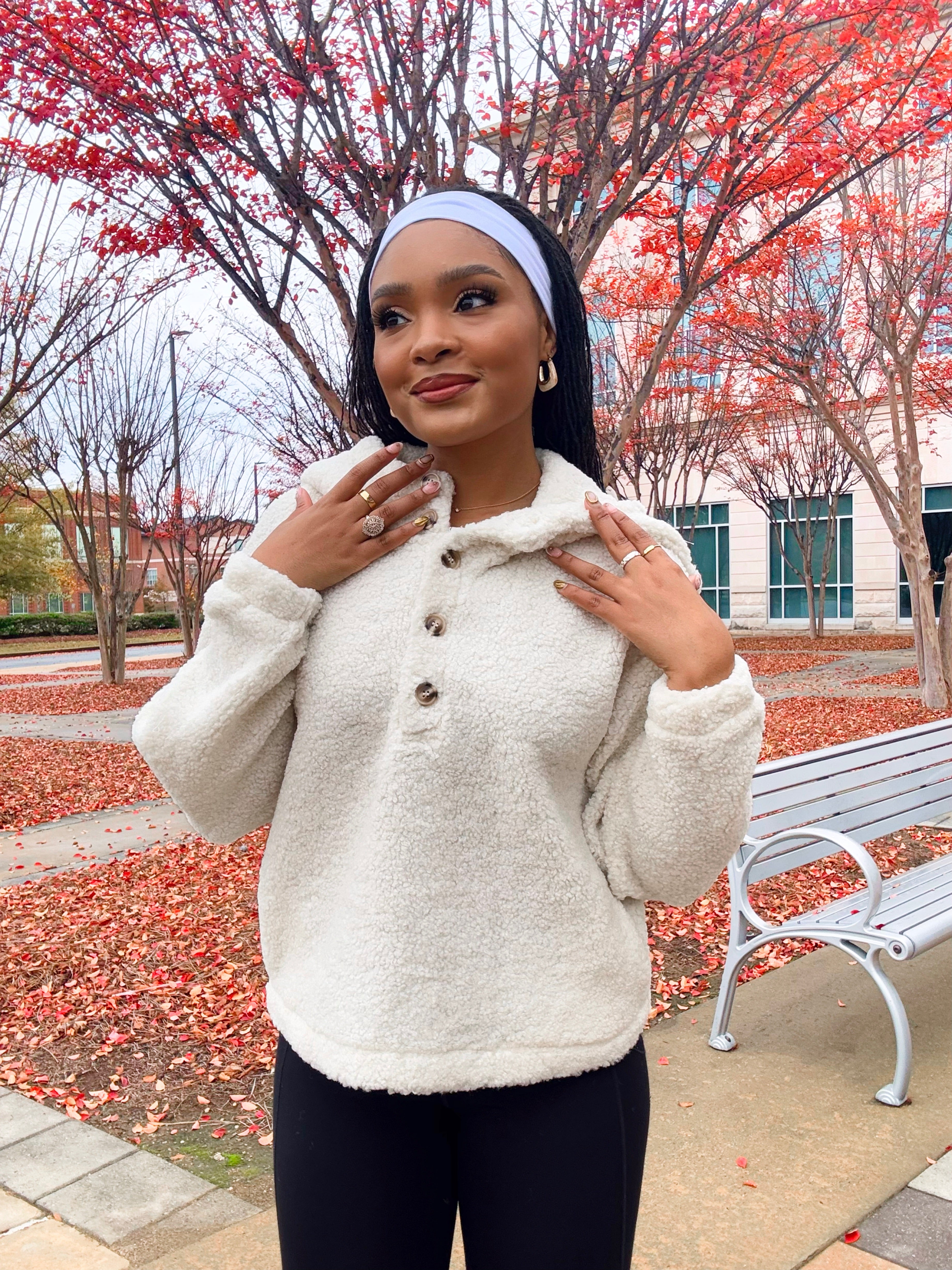 Teddy Comfort Hoodie - Cream