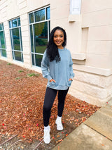 Poppie Vintage Wash Pullover - Blue