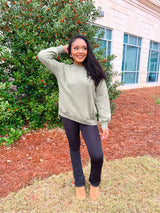 Poppie Vintage Wash Pullover - Olive
