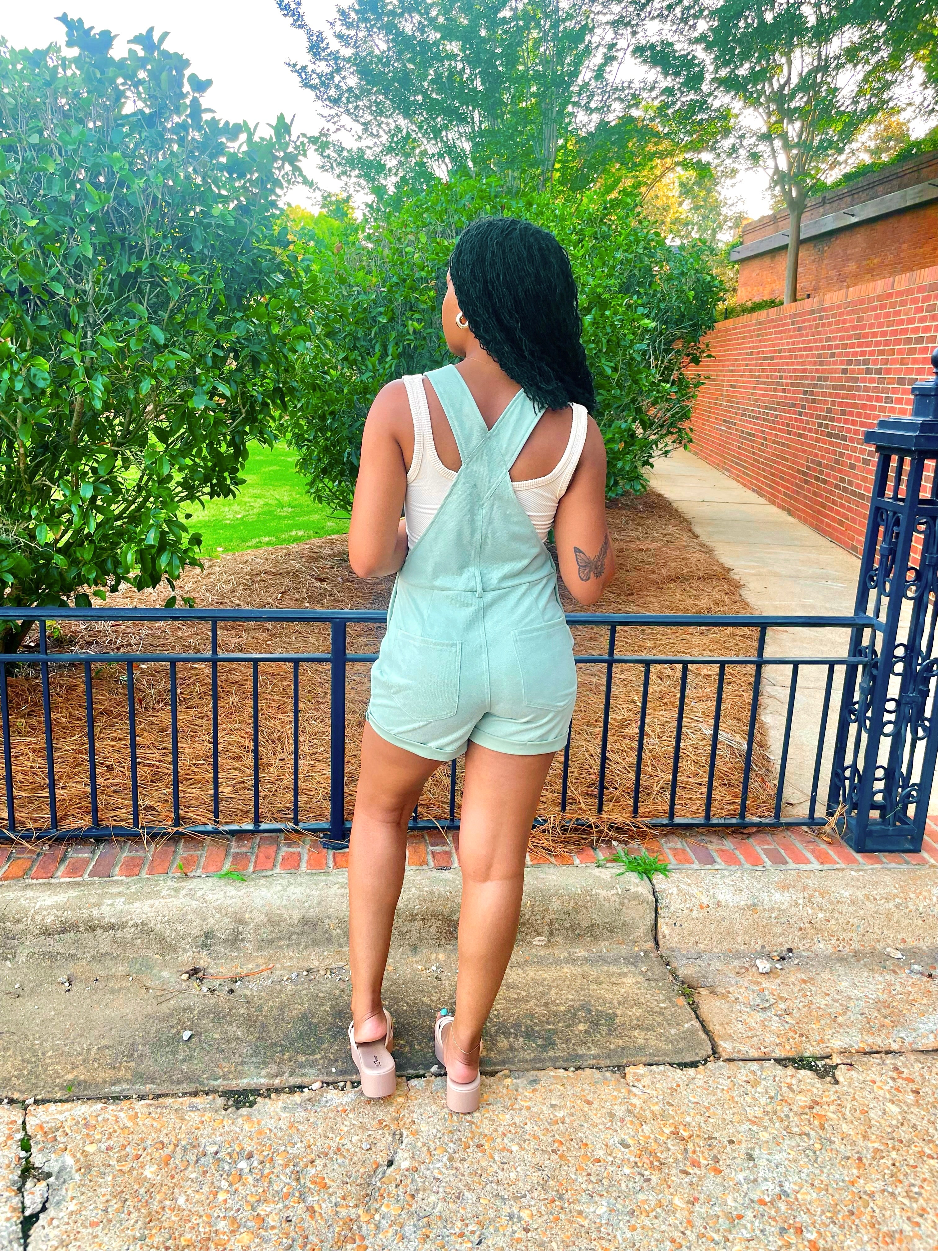 Mint Garden Overalls
