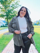 Good Habits Shacket - Olive