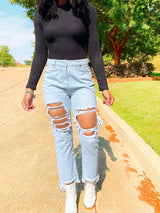 Stop And Stare Frayed Jeans
