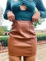 Stepping Out Leather Skirt