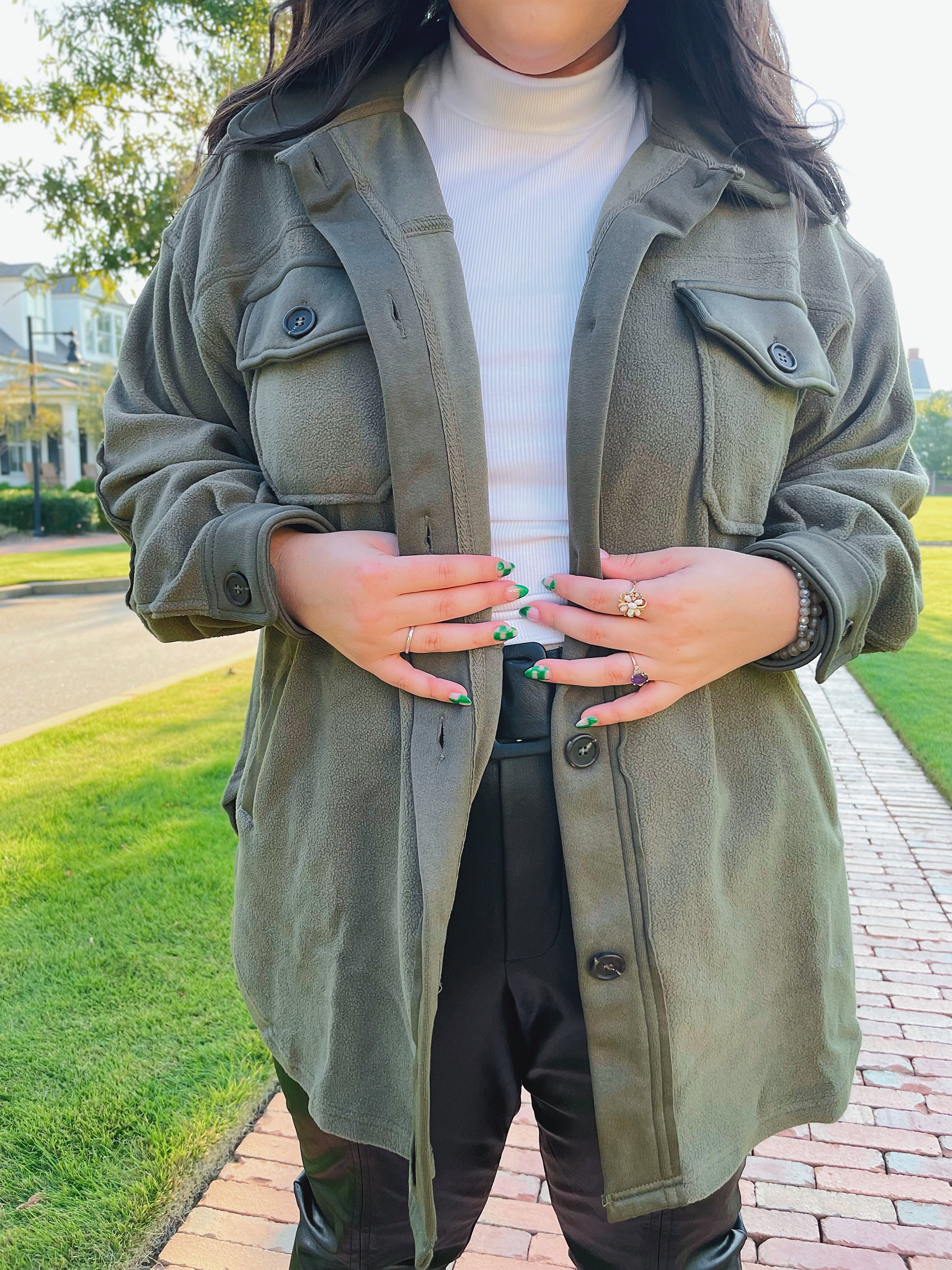 Good Habits Shacket - Olive