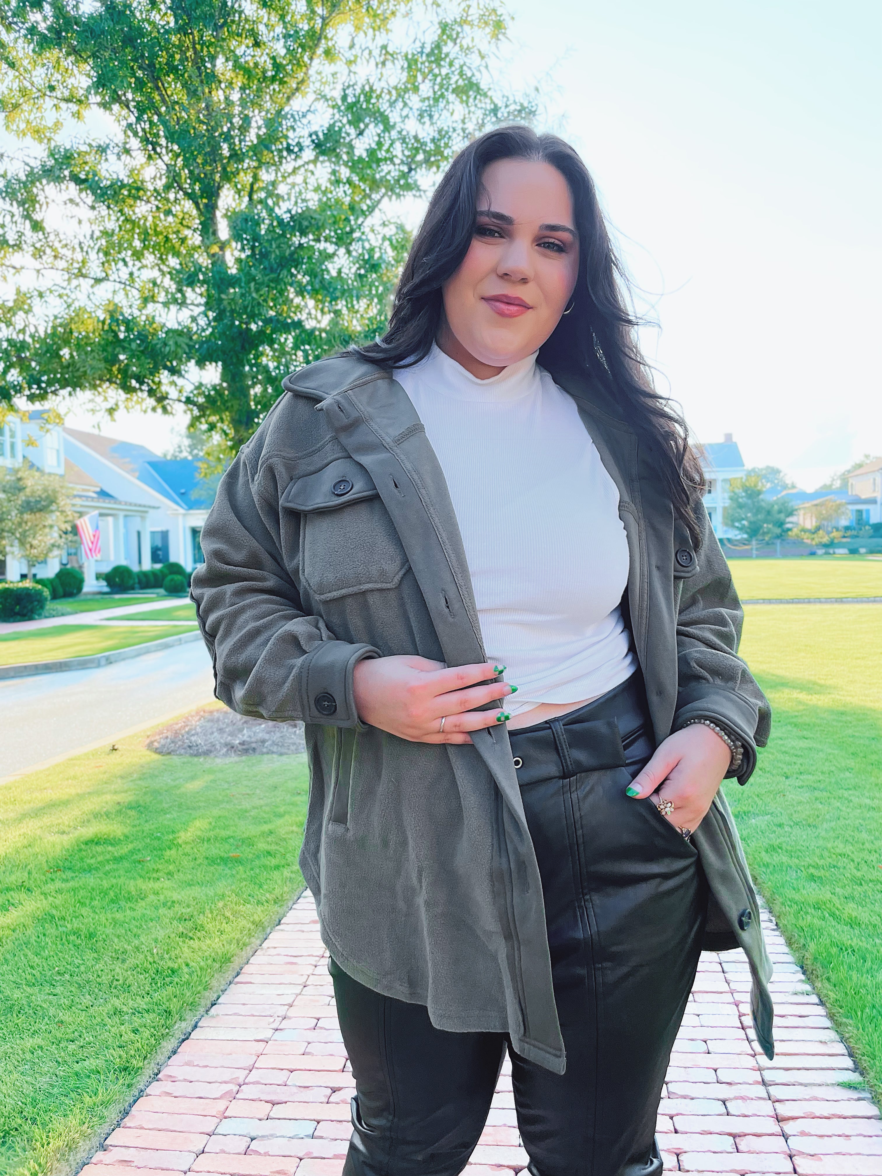 Good Habits Shacket - Olive