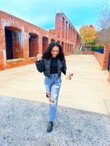 Pop Off Puffer Coat - Black