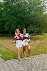 Signature Stripes Sweater - Burgundy