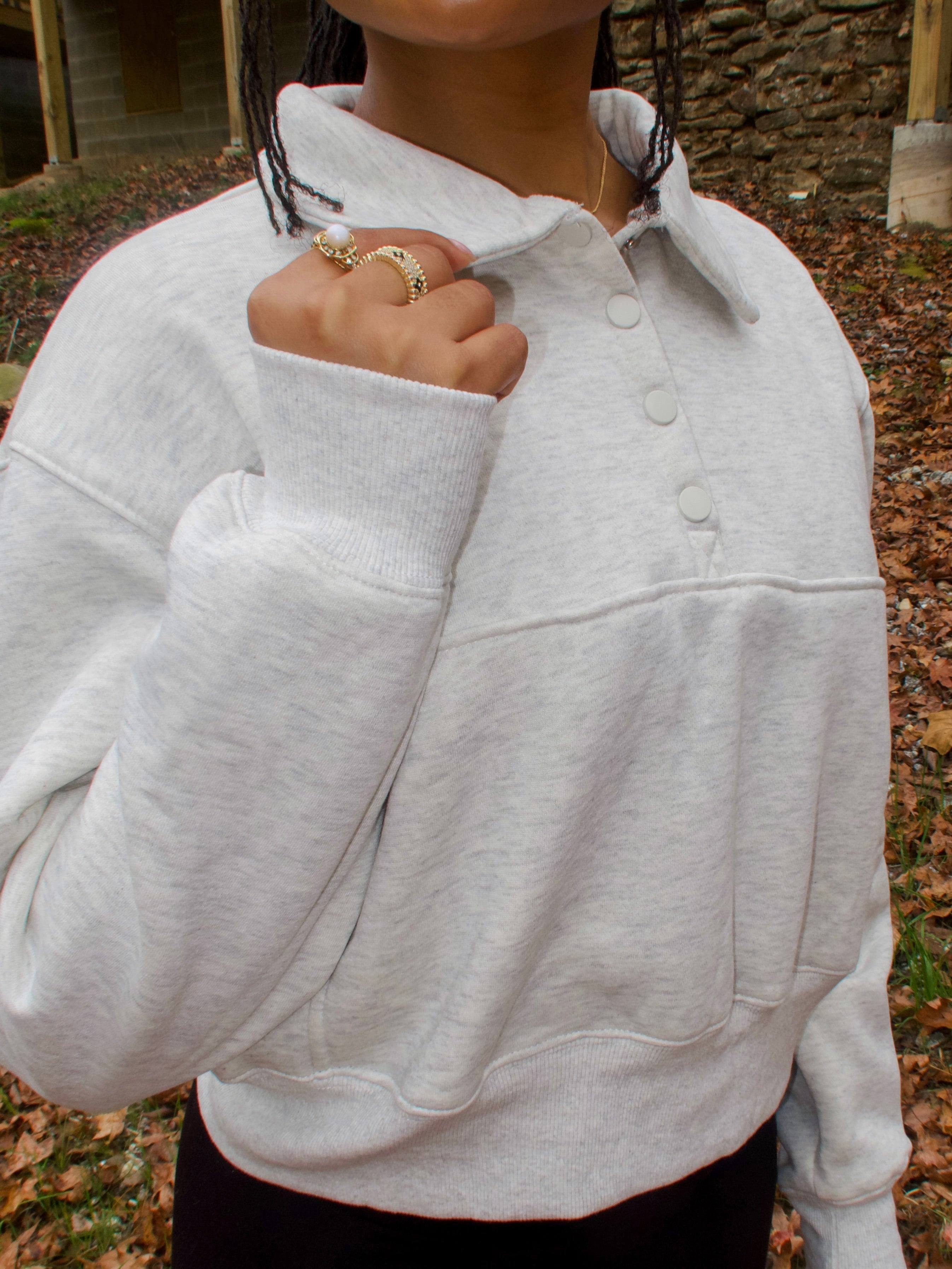 Daily Essential Pullover - Heather Grey