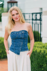 Off Script Denim Top