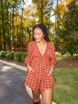 Mulberry Plaid Romper