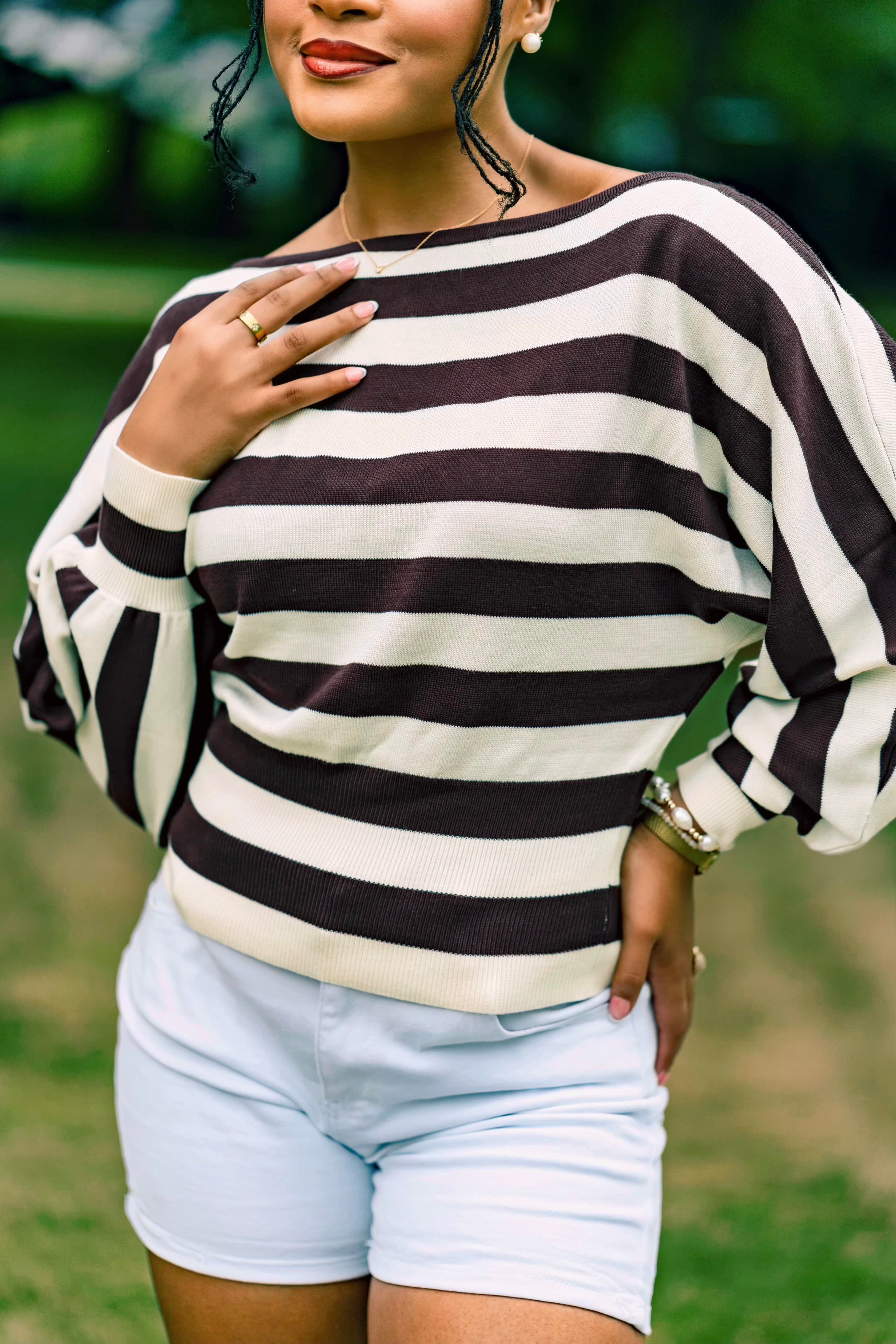 Signature Stripes Sweater - Mocha