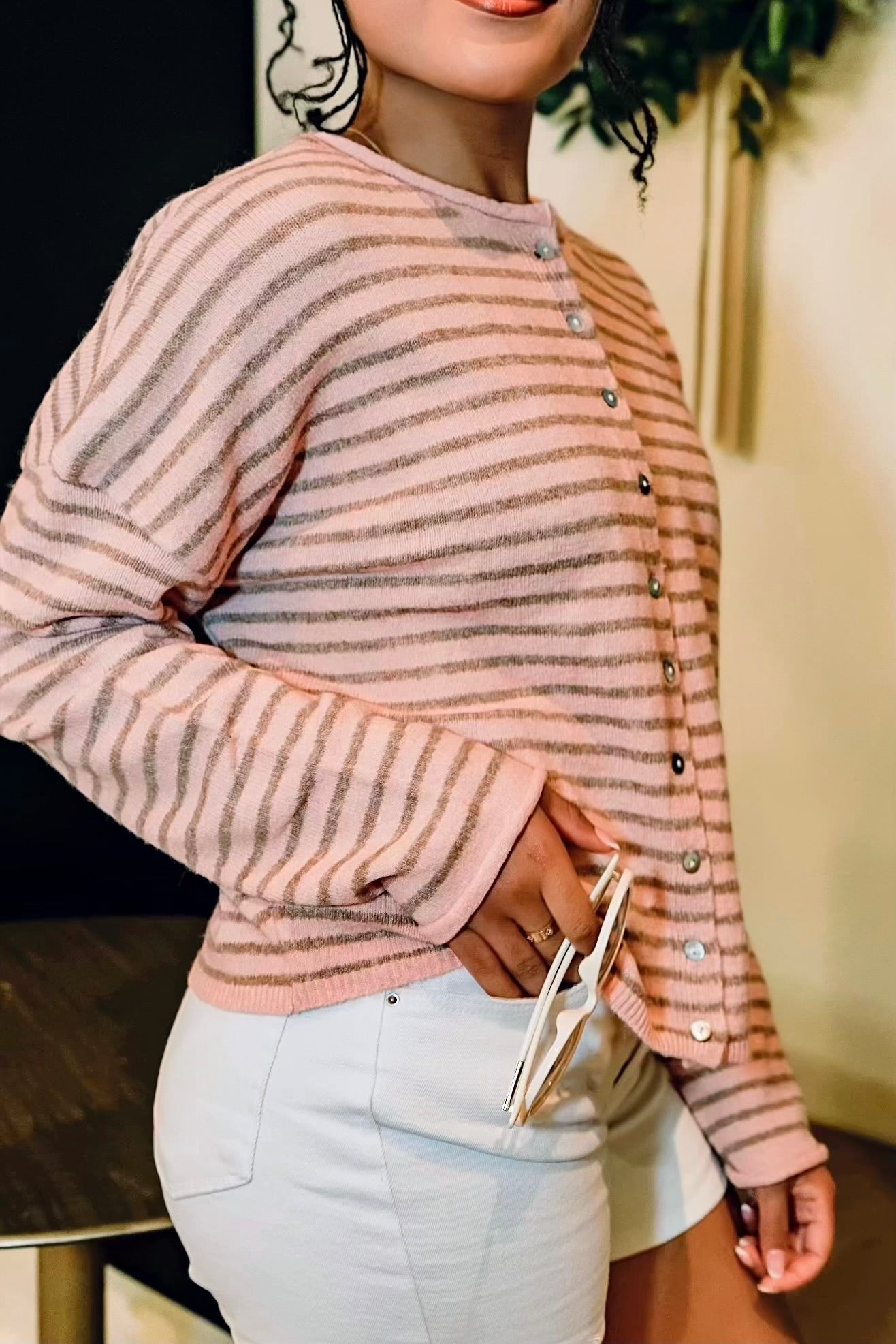 Here and There Cardigan - Blush