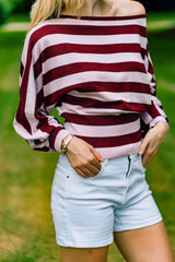 Signature Stripes Sweater - Burgundy