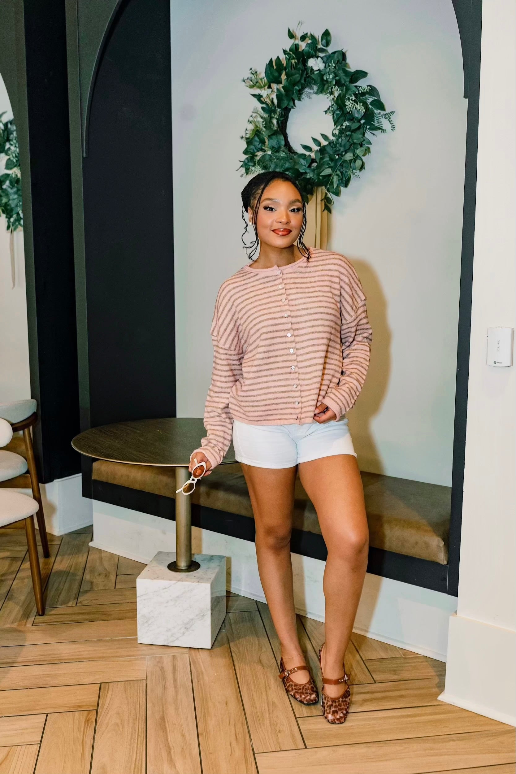 Here and There Cardigan - Blush