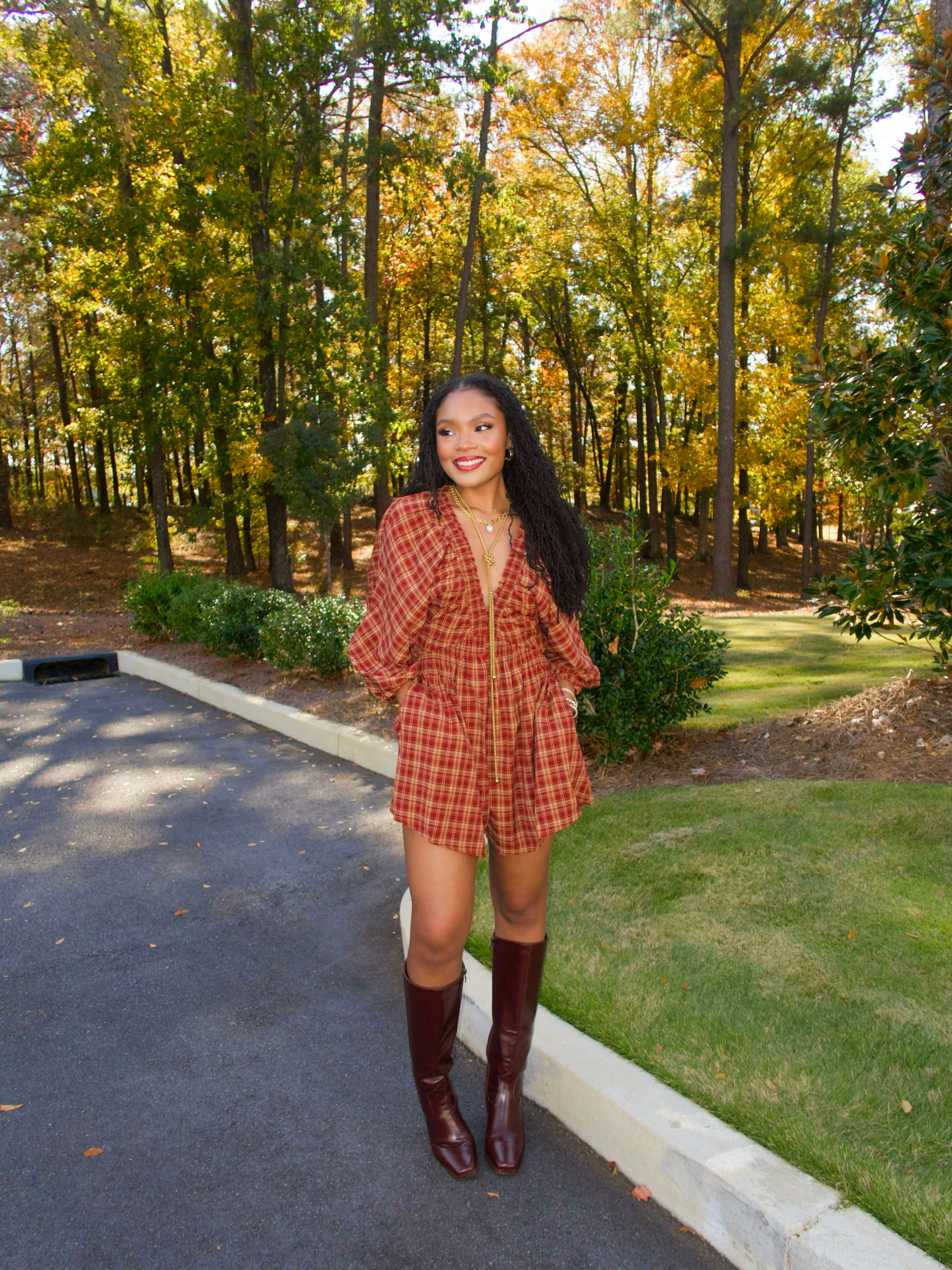 Mulberry Plaid Romper