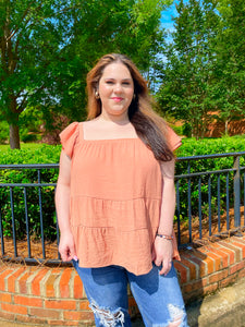 Georgia Peach Babydoll Top