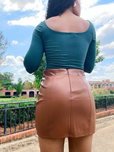 Stepping Out Leather Skirt