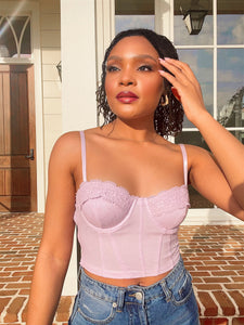 Flirt Alert Corset Top - Orchid