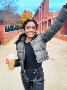Pop Off Puffer Coat - Olive