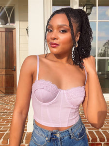 Flirt Alert Corset Top - Orchid